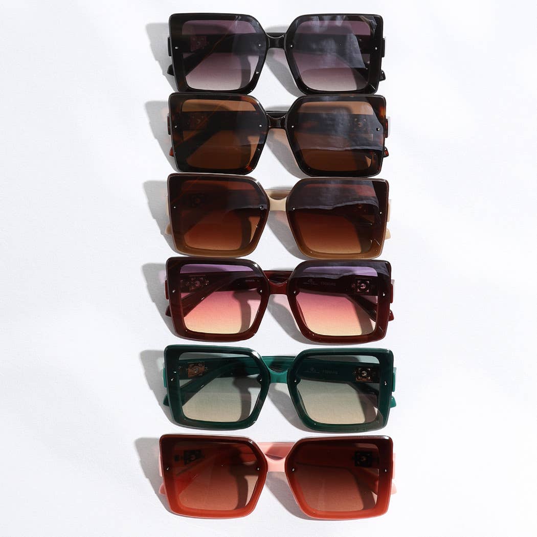 Square Shape Assorted Color Frame Sunglasses