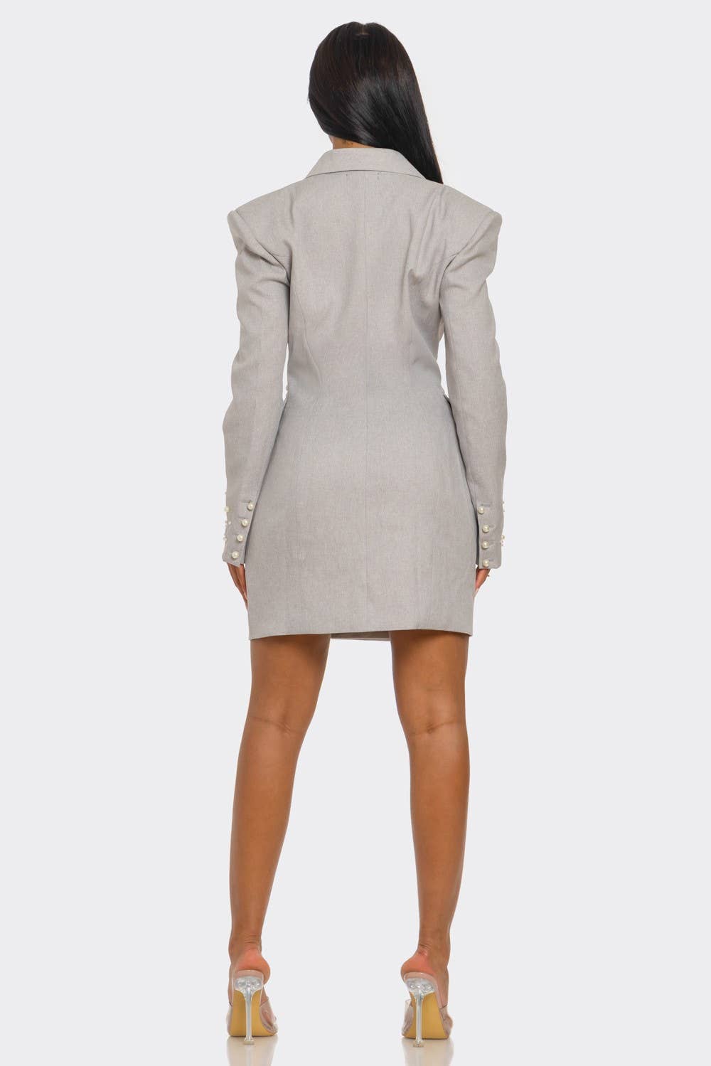 Monet Pearl Embellished Blazer Dress