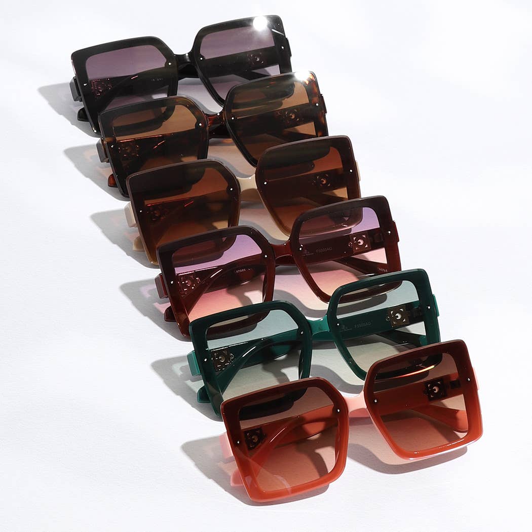 Square Shape Assorted Color Frame Sunglasses