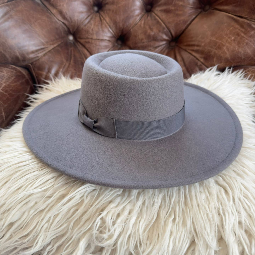 Structured Boater Wide Brim Hat