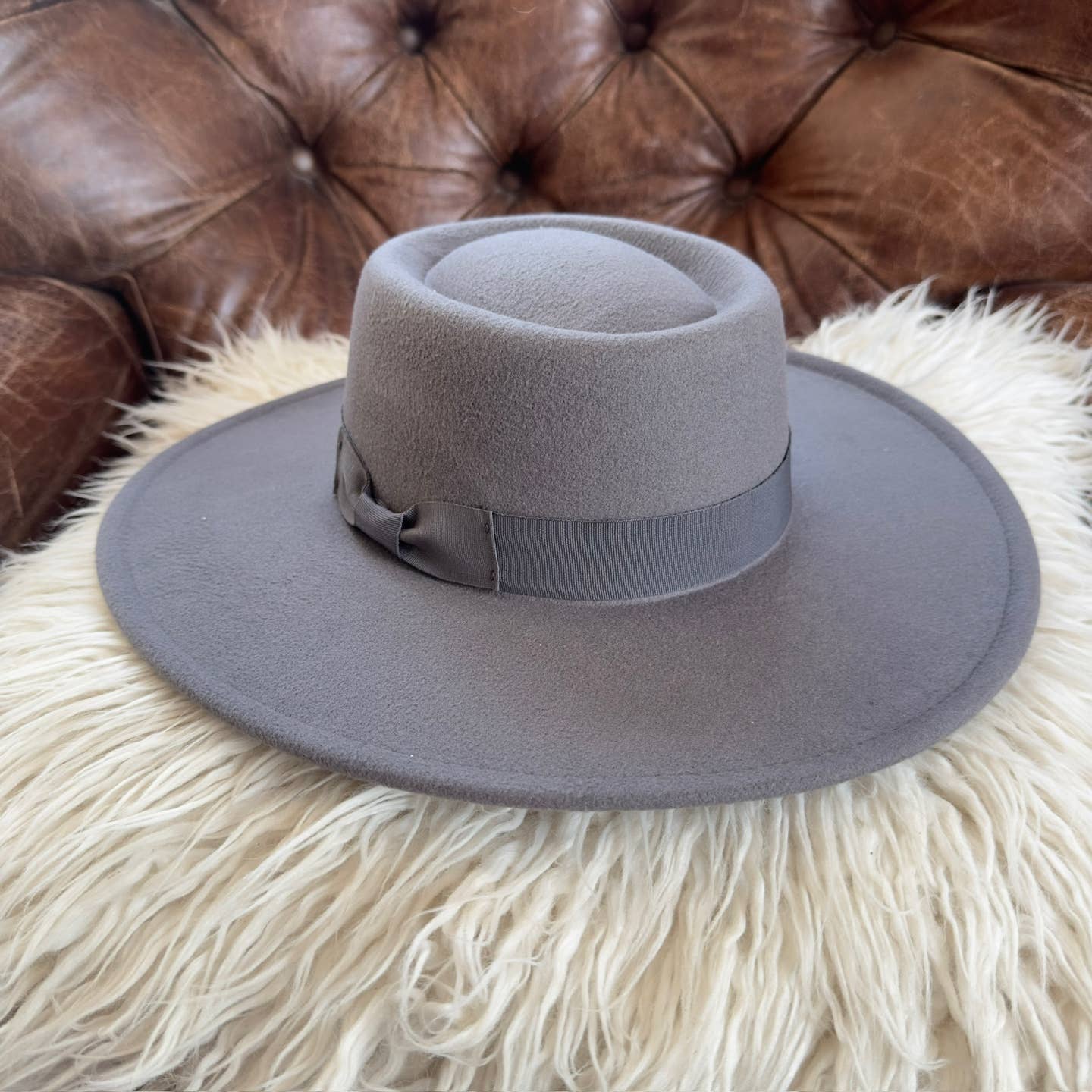 Structured Boater Wide Brim Hat