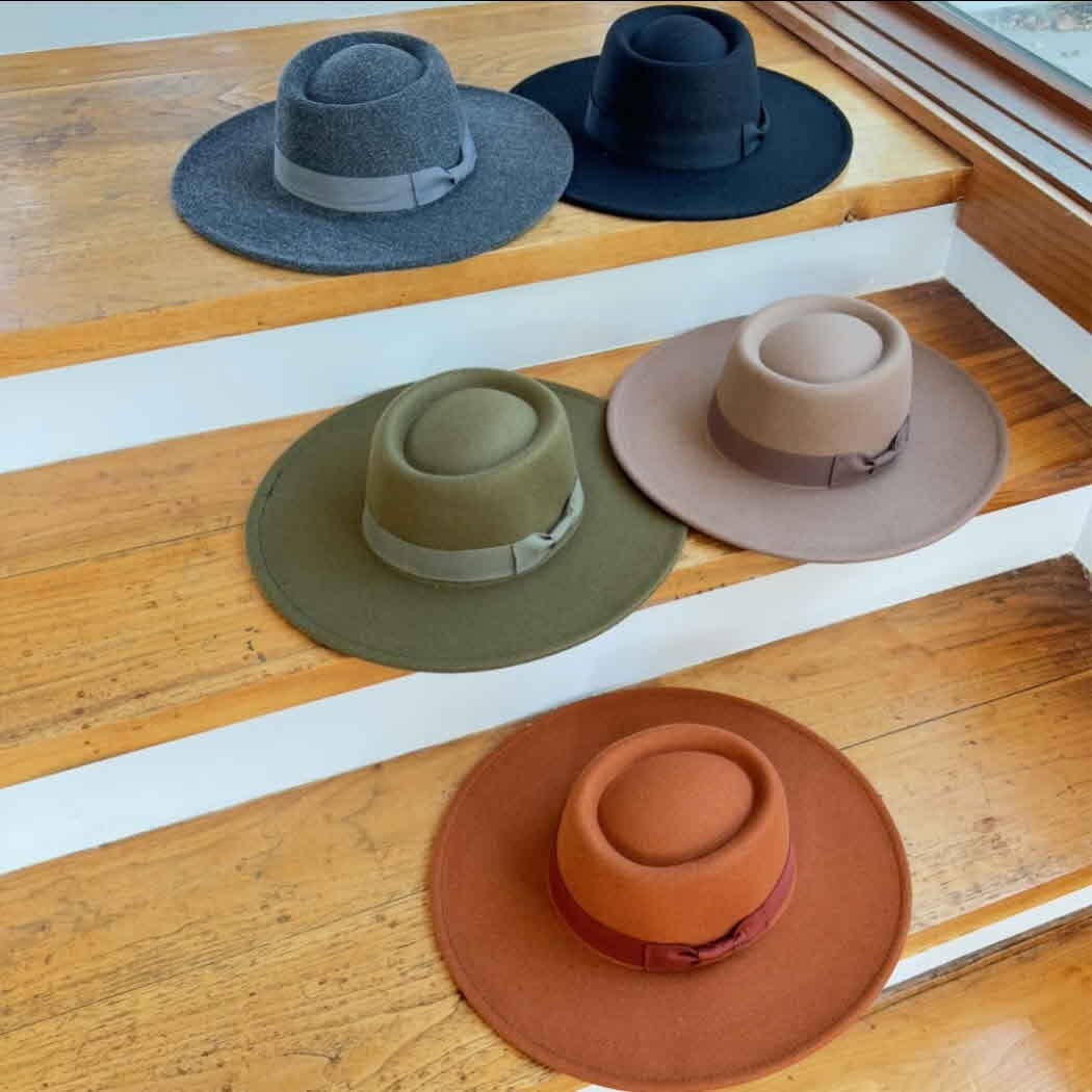 Structured Boater Wide Brim Hat