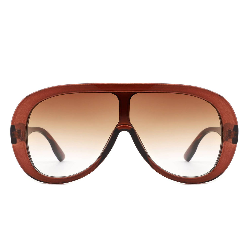 Oversized Bold Aviator Retro Round Sunglasses
