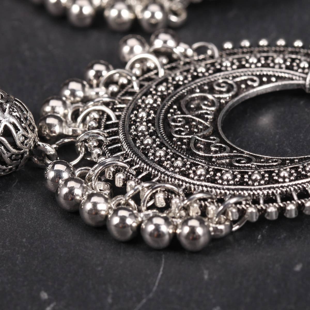 RETRO CRESCENT BELL EARRINGS