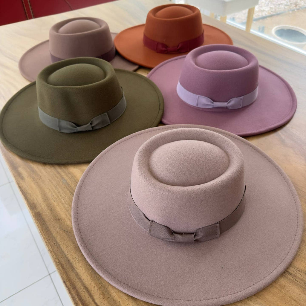 Structured Boater Wide Brim Hat