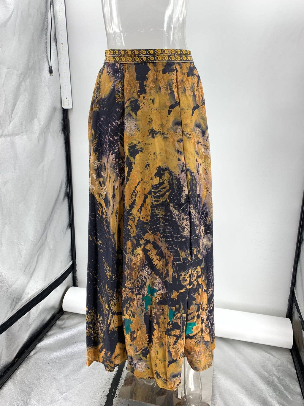 Burnished Print Maxi Skirt