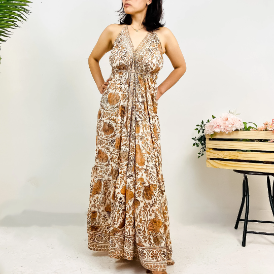 Bohemian Long Maxi Backless Dress