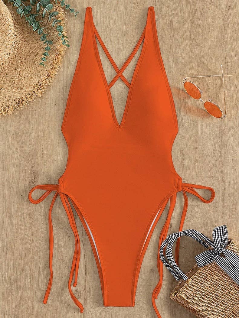 Halter Neck Bikini-Style One-Piece