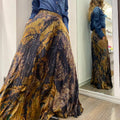 Burnished Print Maxi Skirt