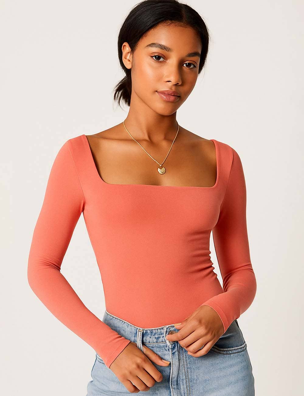 Square Neck Cropped Basic Tee