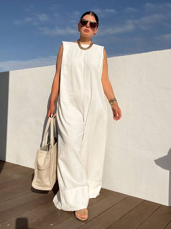 Sleeveless Wide Leg Jumpsuit