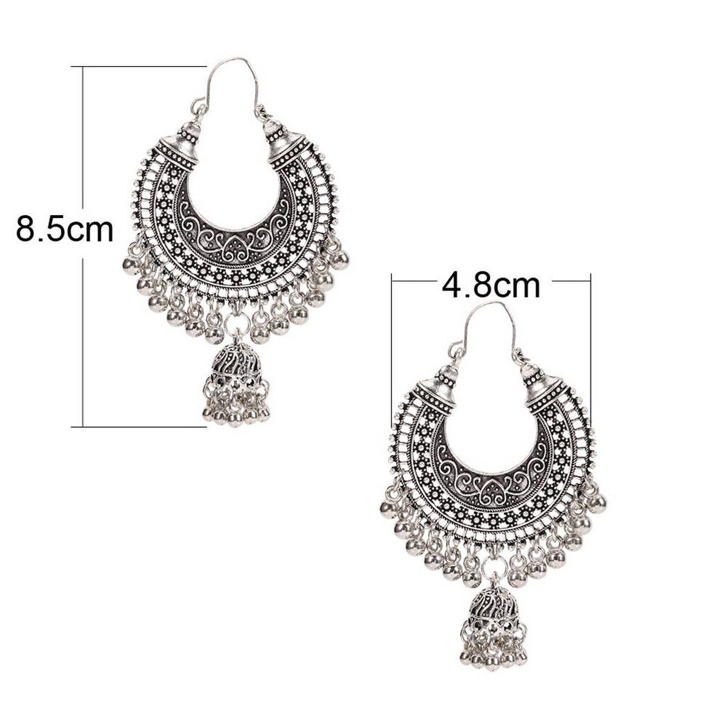 RETRO CRESCENT BELL EARRINGS