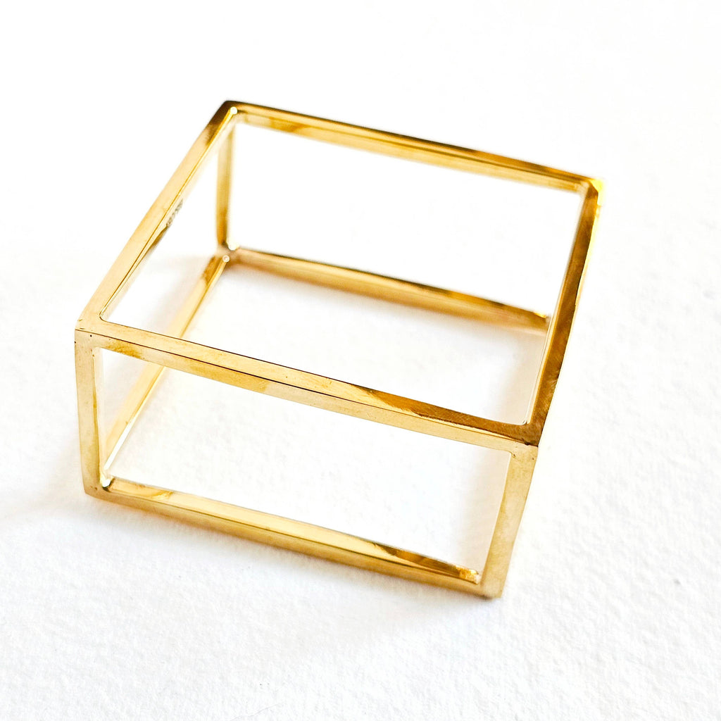 Gold Square Bangle Bracelet