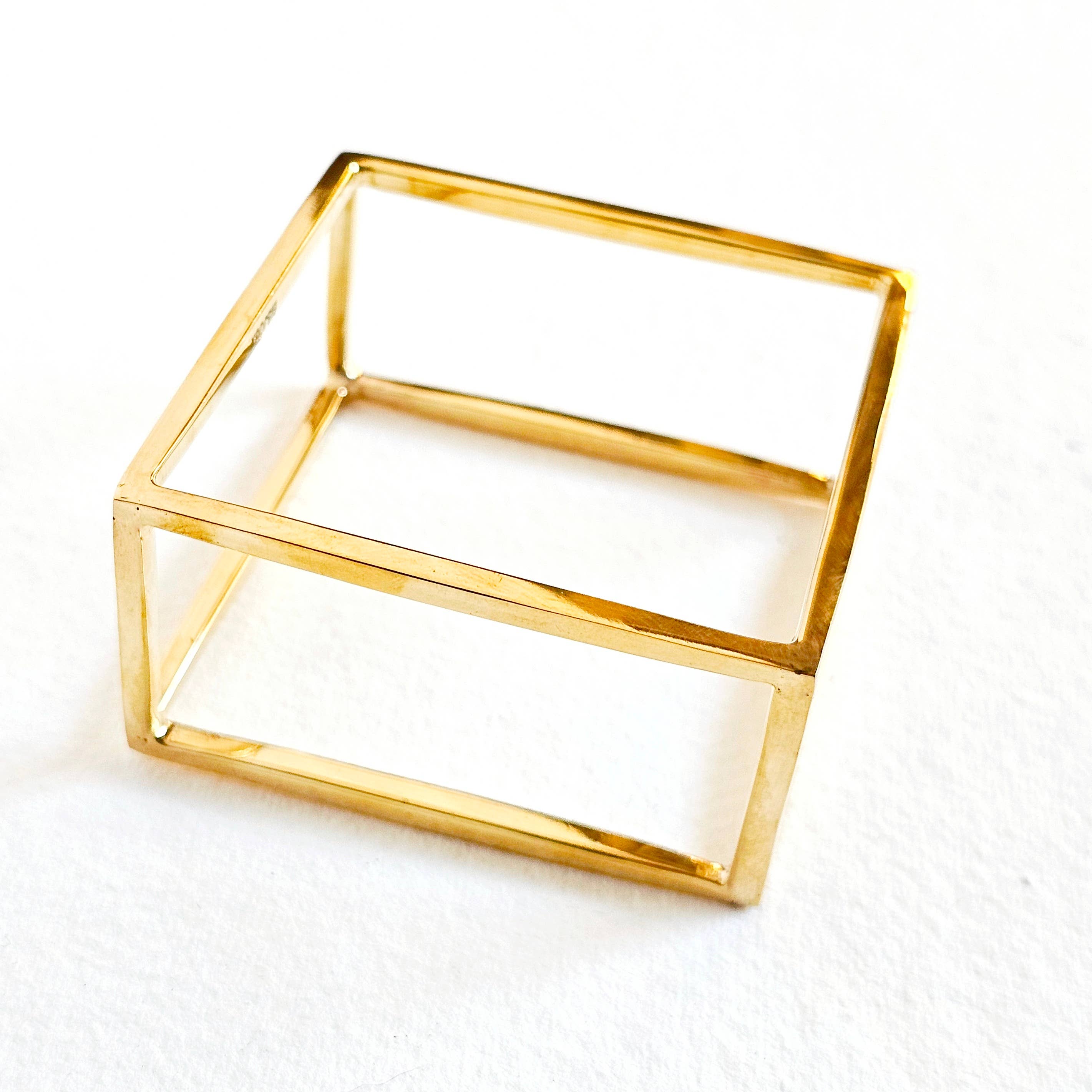 Gold Square Bangle Bracelet