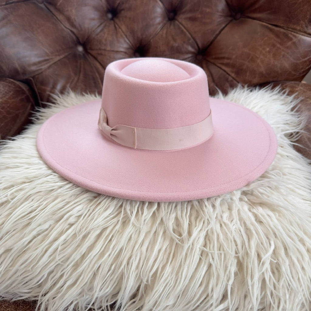 Structured Boater Wide Brim Hat