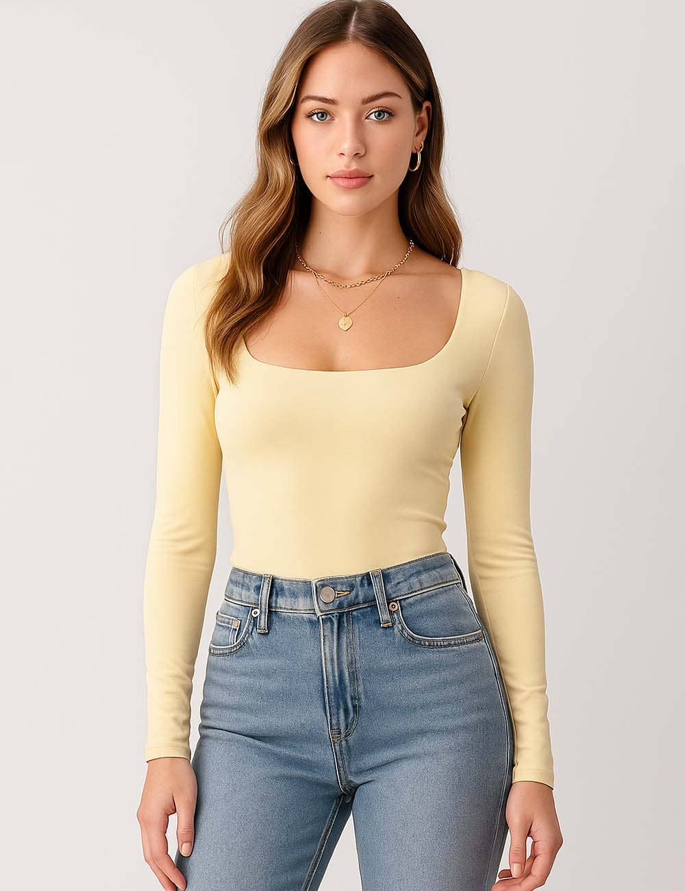 Square Neck Cropped Basic Tee