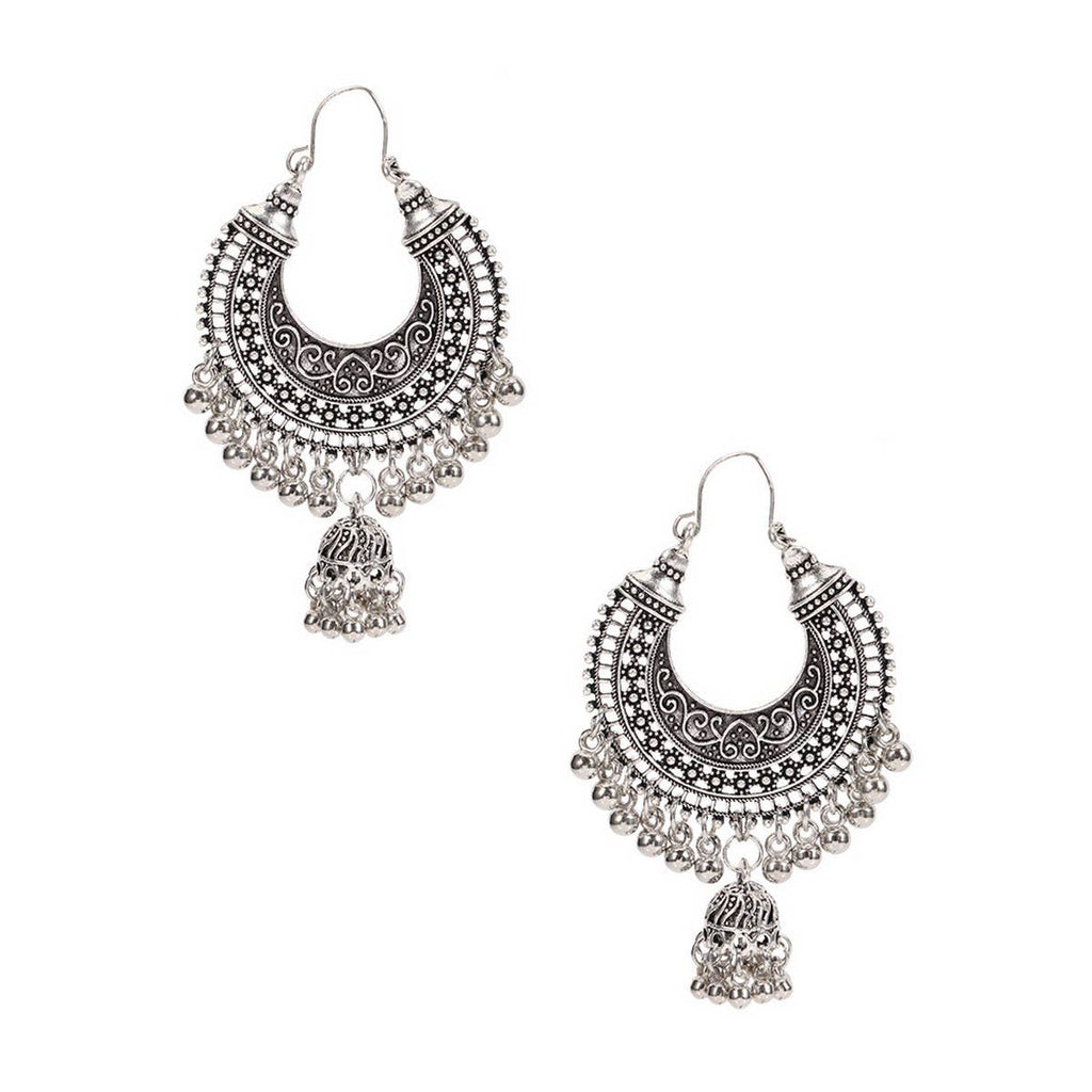 RETRO CRESCENT BELL EARRINGS