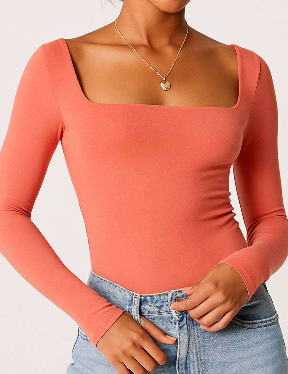 Square Neck Cropped Basic Tee