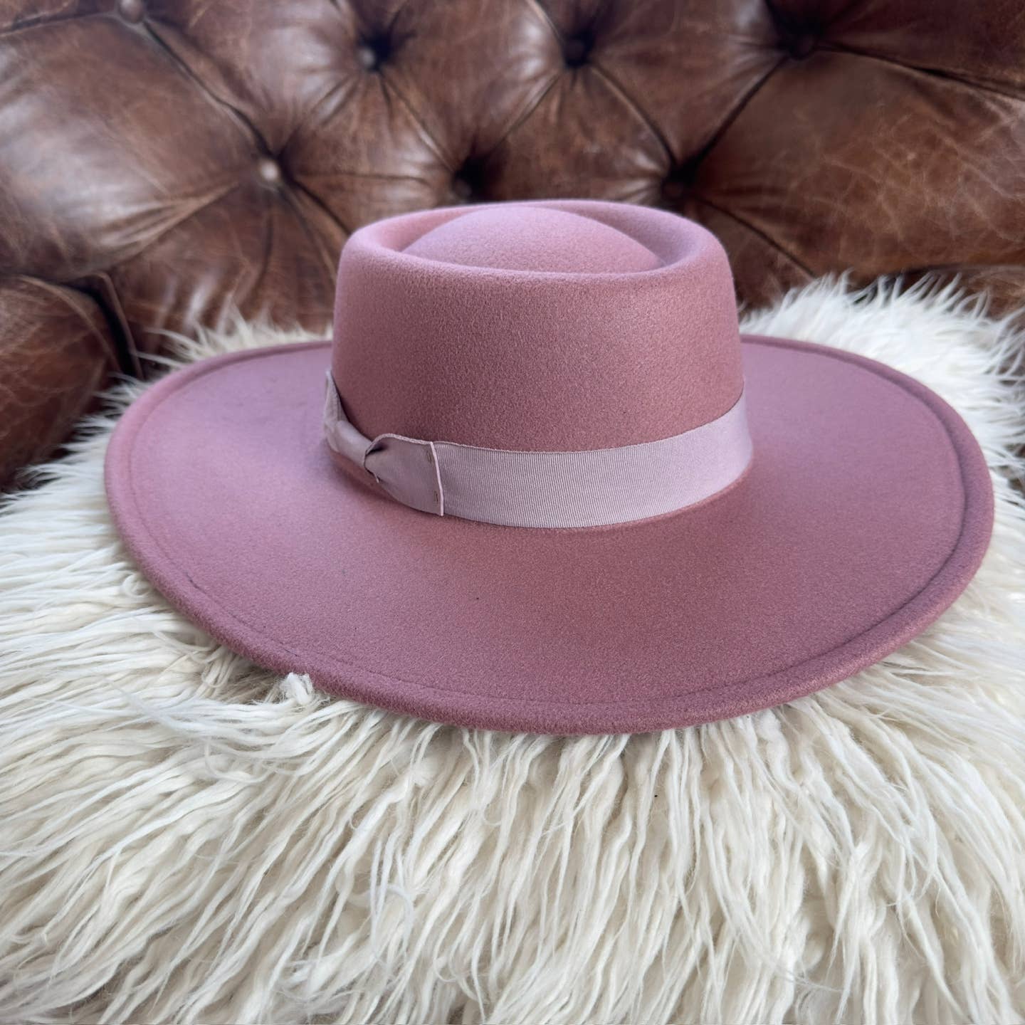 Structured Boater Wide Brim Hat